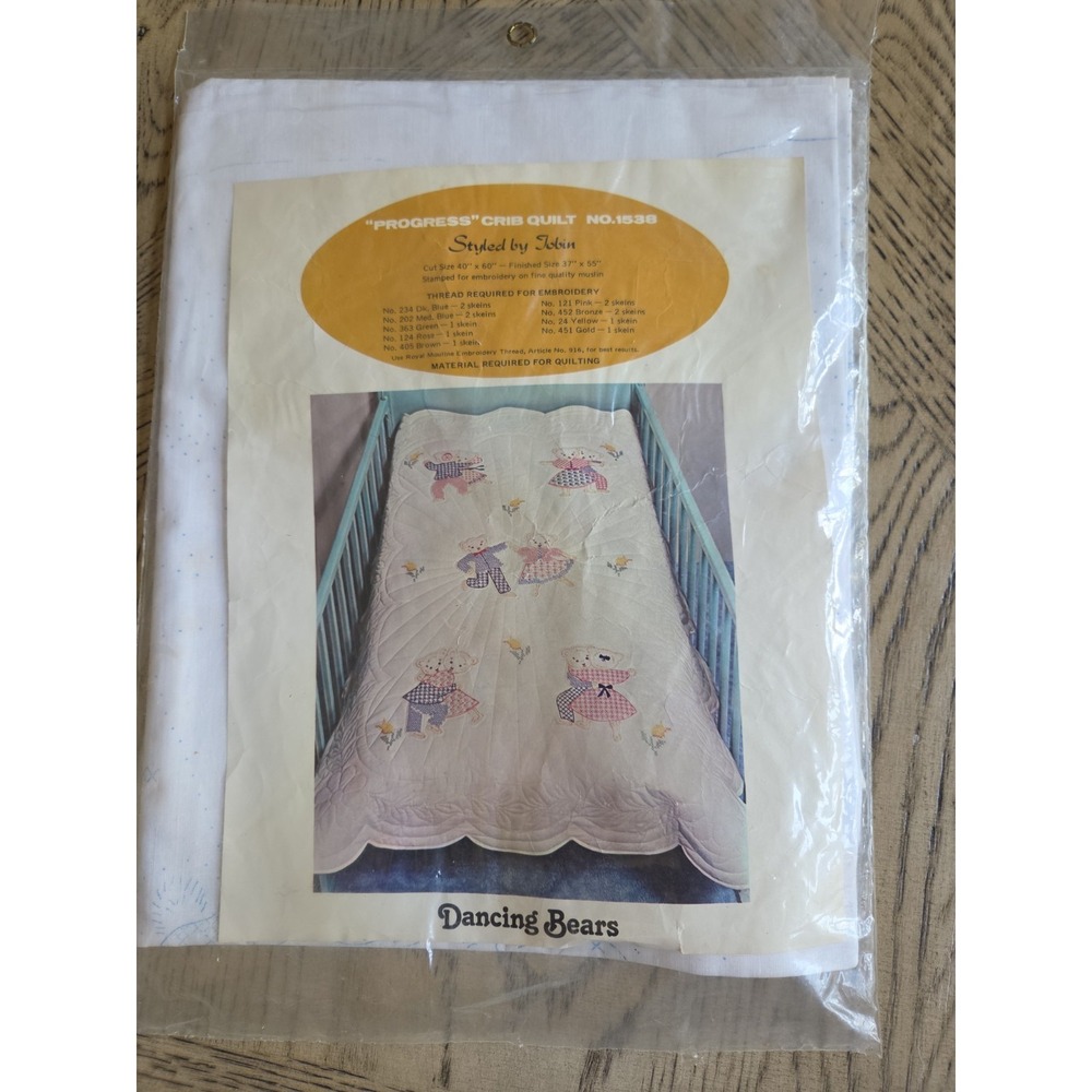 Progress Crib Quilt # 1538 Dancing Bears 40X60 Baby Quilt Dancing Sealed New